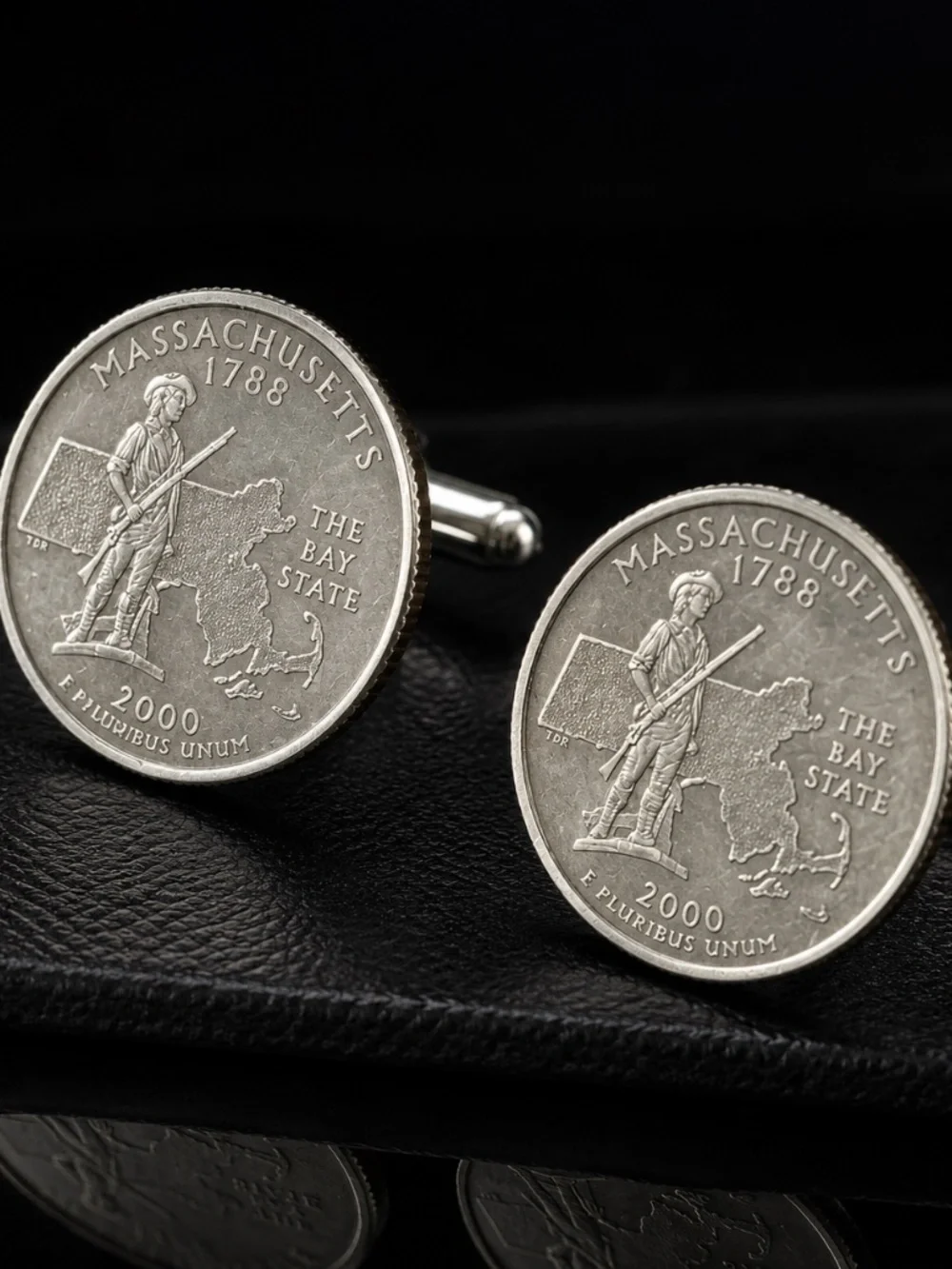 US Reveloutinary War 2000 Minuteman Mass. State Quarter Cufflinks